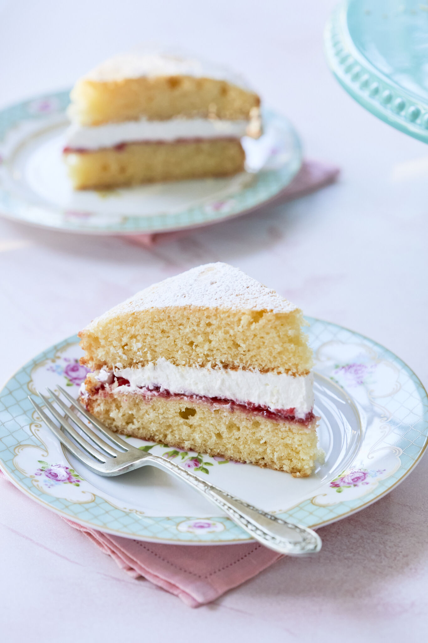 Classic Victoria Sponge Cake slices 